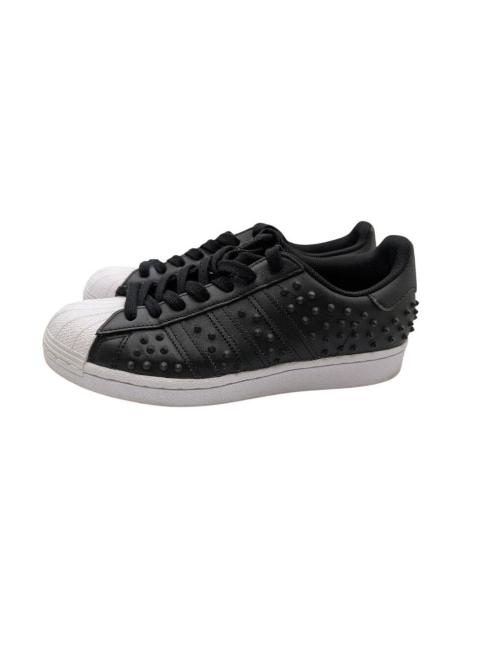 Adidas Superstar Studded Black Leather Sneakers  Size womens 8 US Mens 9 - Picture 9 of 10